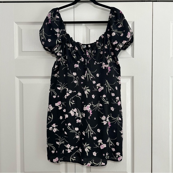 Nordstrom BP Brass Plum Black Floral Dress in Juniors‎ XL NWT - Picture 1 of 14